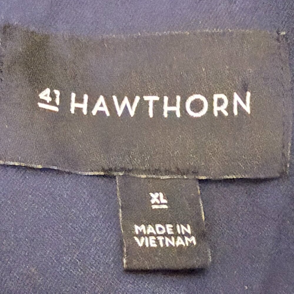 Navy Trench Coat With Grey Tortoiseshell Buttons Belted - Picture 6 of 6